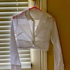 Long sleeve white top